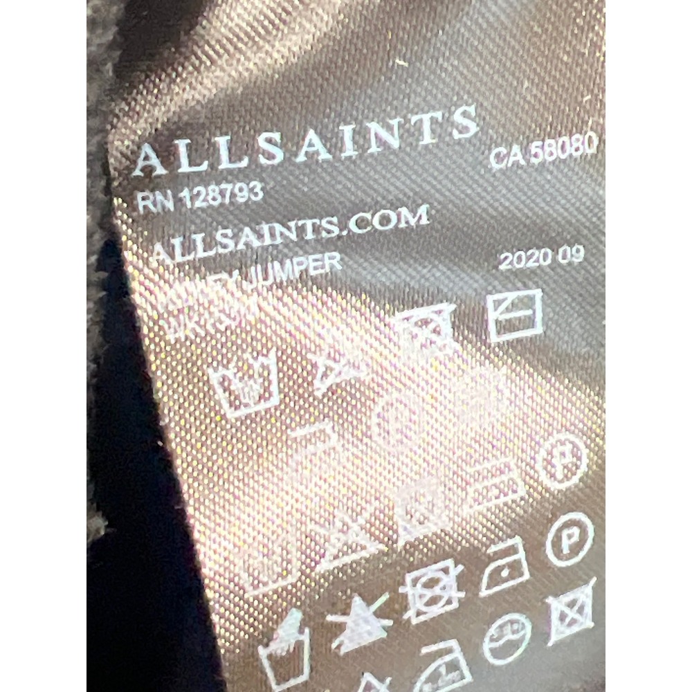 AllSaints Sweater Womens S Black Ridley Jumper Wool Cashmere Batwing Funnel Neck - Picture 5 of 9